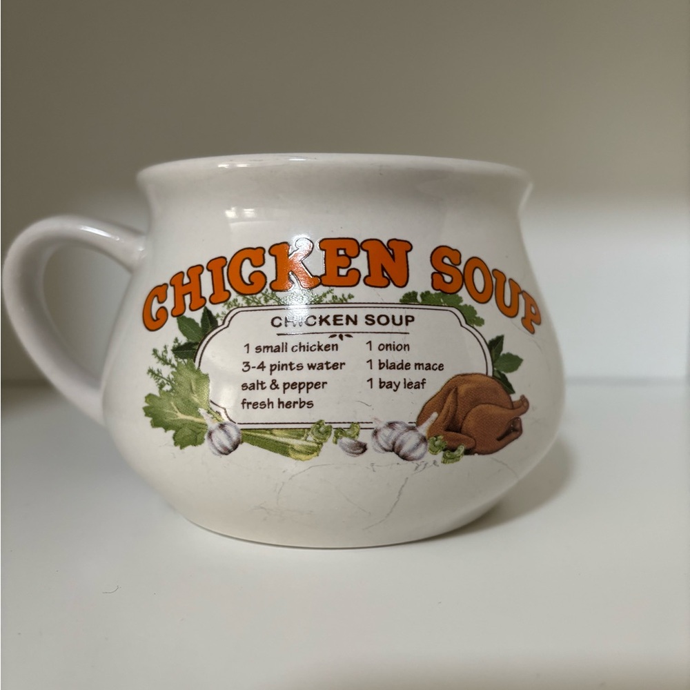 Vintage Chicken Soup Mug with Recipe